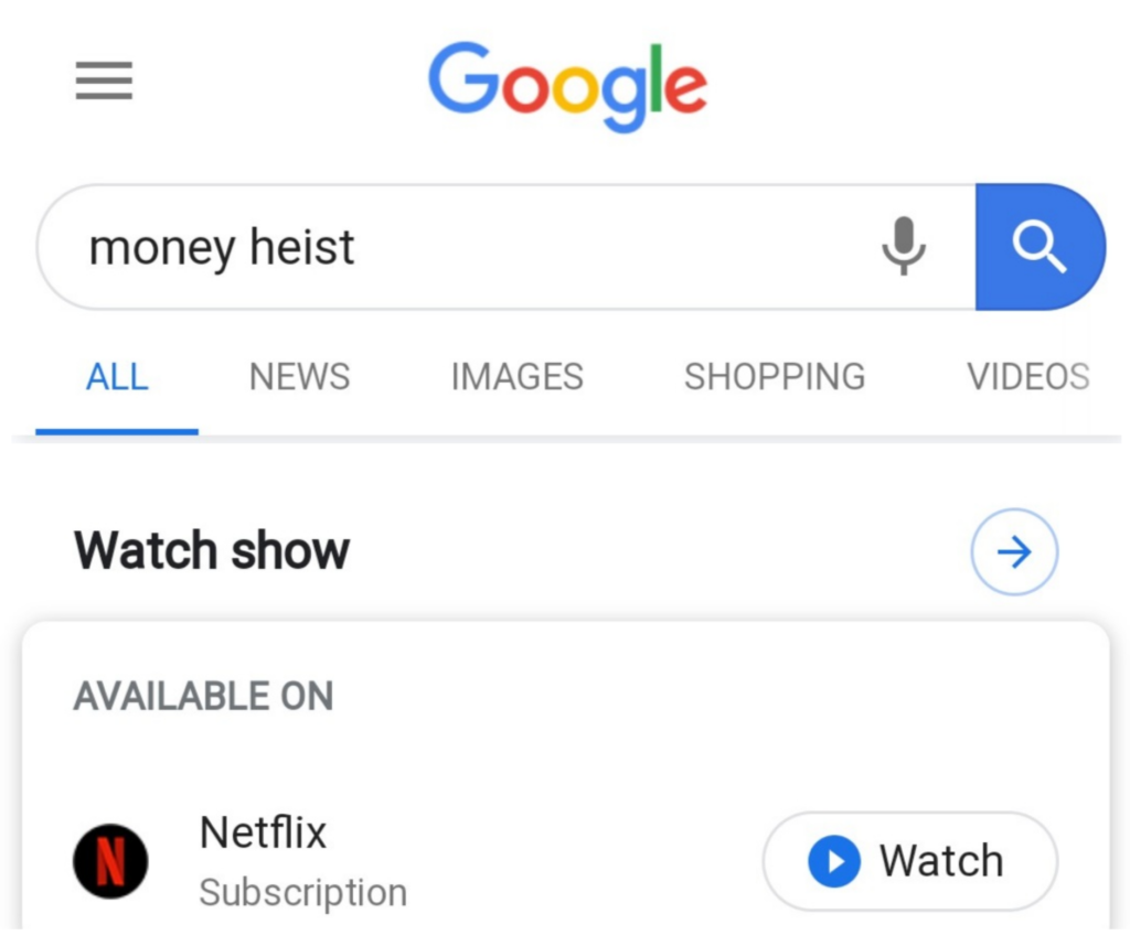 Money heist on Netflix 