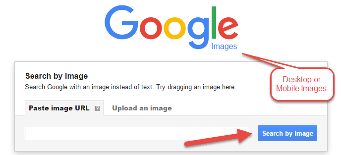 Google reverse image search on desktop